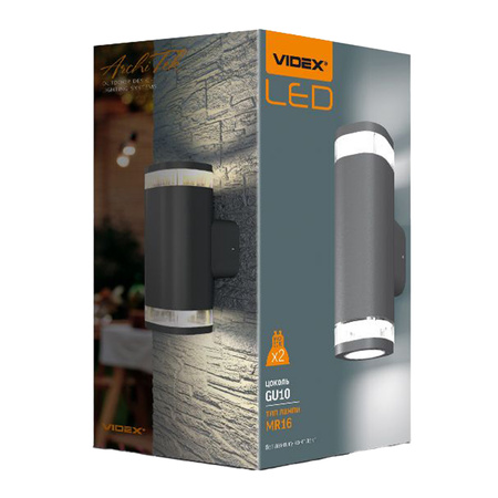 Vonkajšie nástenné svietidlo IP54 2x GU10 Grey BRUNO Videx