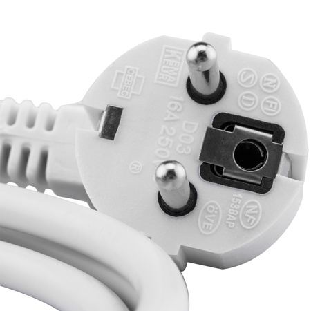 Sieťový predlžovací kábel zástrčka - zásuvka s uzemnením 3m 3x1,5mm 16A biely ECOLIGHT