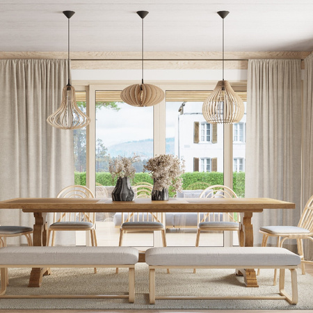 Stropné závesné svietidlo E27 Geometrická hnedá škandinávska Elza Sollux