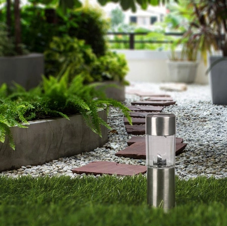 Solárne poháňaný záhradný LED stĺp 1W 5500-6000K studený so súmrakovým senzorom IP44 Black Masterled