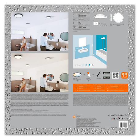 Kúpeľňové svetlo LED Plafond 32W 2700lm CCT stmievateľné 50cm IP44 čierne SMART+ WiFi Orbis Ledvance