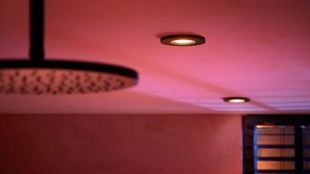 Zapustené svietidlo LED Hermetic IP44 Kúpeľňové svietidlo 4,2 W 400 lm IP44 White a Color Ambiance RGB + TW Black Smart SMART Zigbee Bluetooth Xamento Philips HUE