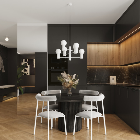 Luster Závesné svietidlo 6x G9 Hliníkové biele Halo Francúzske nebo SL.1829 Sollux