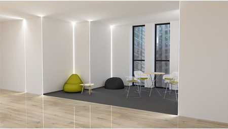 Hliníkový LED profil pre sadrokartónové dosky REGIPS pod obklad eloxovaný 1 m s priehľadným difúzorom pre LED pásy + koncovky GN Ecolight