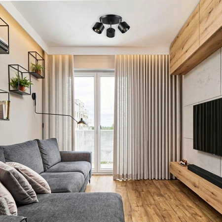 Nástenná objímka na povrchovú montáž pohyblivá E27 okrúhla čierna Elza Masterled