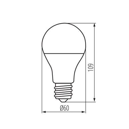 LED žiarovka E27 A60 9,5W = 74W 1050lm 3000K teplá biela RAPID Kanlux