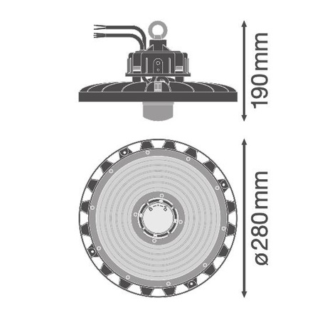 LED priemyselné svietidlo 87W 13000lm 4000K, neutrálna biela so súmrakovým snímačom pohybu čierne IP65 IK08 High Bay Gen 4 Ledvance