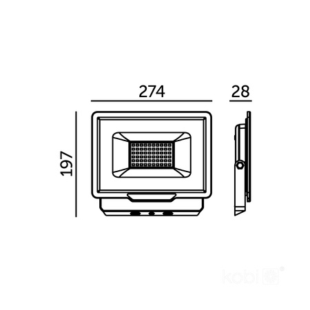 Vonkajšie LED reflektory Garden 100W 8500lm 4000K neutrálna biela 120° IP65 Black MH Kobi