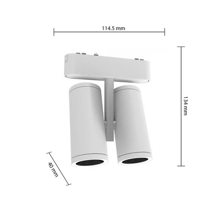LED reflektorová lampa pre magnetické zavesenie Dvojitá nastaviteľná 16W 1280lm 4000K Neutral CRI90 36° 48V White Luxo Masterled