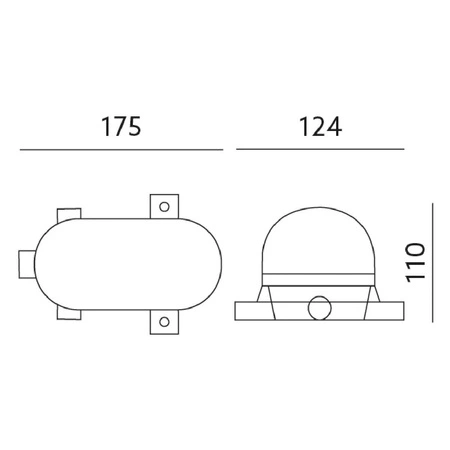 LED osvetlenie E27 CHANNEL Garážové svetlo Oval 60W Mriežka Plast IP44 Biela KOBI