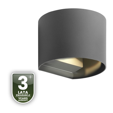 Záhradné nástenné svietidlo LED G9 nastaviteľné okrúhle hore dole grafitové PYXIS LUMILED