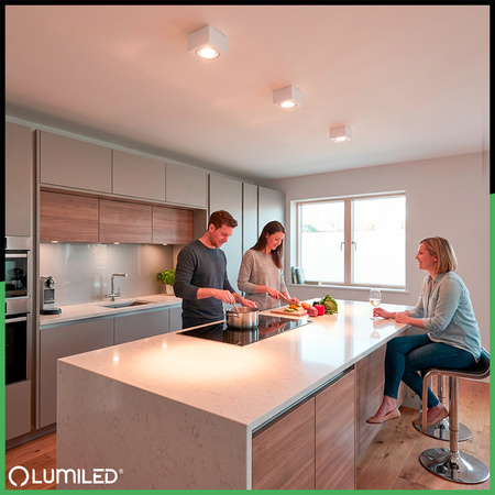 HALOGEN TUBE Spot Movable Square White 50mm + LED 7W 3000K AMAT-S LUMILED vložka