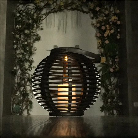 Záhradné LED solárne závesné svietidlo čierne oválne s efektom plameňa