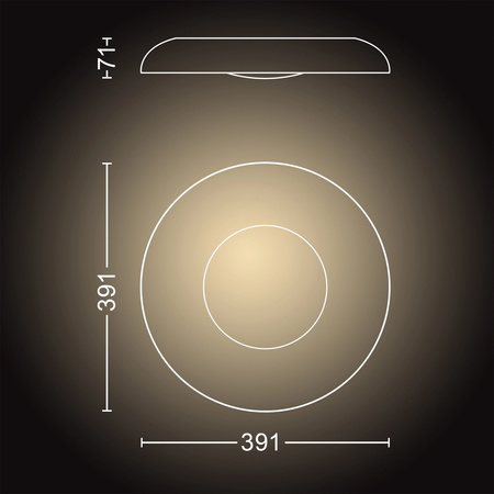 Plafond LED stropné svietidlo na povrchovú montáž 22,5 W 2500 lm IP20 White Ambiance TW Black 39 cm Smart SMART Zigbee Bluetooth Still Philips HUE