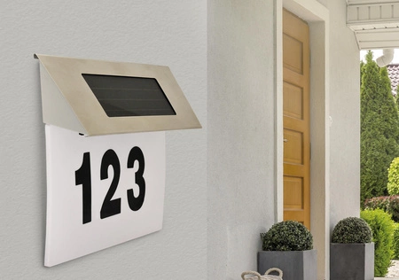 Solárna záhradná lampa LED s osvetlením čísla domu Fasádna nástenná lampa 5W 6500K IP44 Senzor GOLDLUX (Polux)