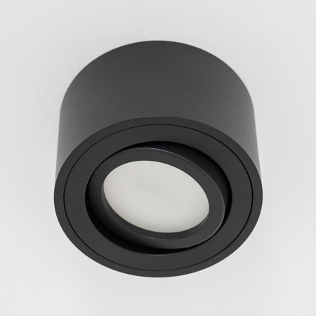 Povrchová montáž HALOGEN TUBE Spot Moving Round Black 50mm + LED 5W 6500K kazeta AMAT-S LUMILED