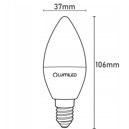 LED žiarovka E14 sviečka B35 8W = 60W 806lm 3000K teplá biela 180° LUMILED