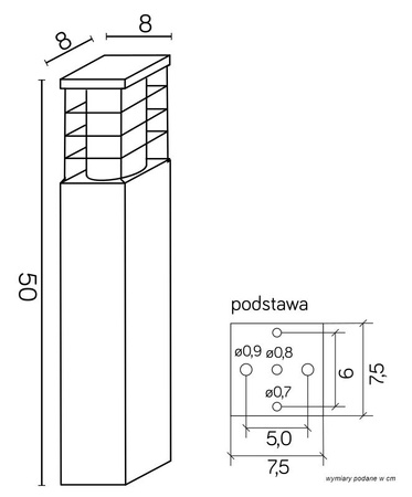 RADO II 2 AL E27 50cm Su-Ma Vonkajšie stojace záhradné svietidlo RADO II 2 AL E27 50cm Su-Ma