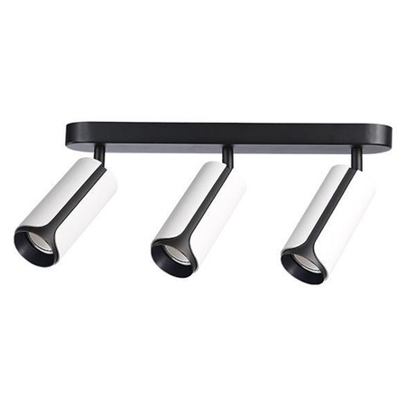 Spot Tuba Stropné svietidlo Reflektor Halogénové svietidlo 3x GU10 Pohyblivé Čierne Biele Sento Masterled