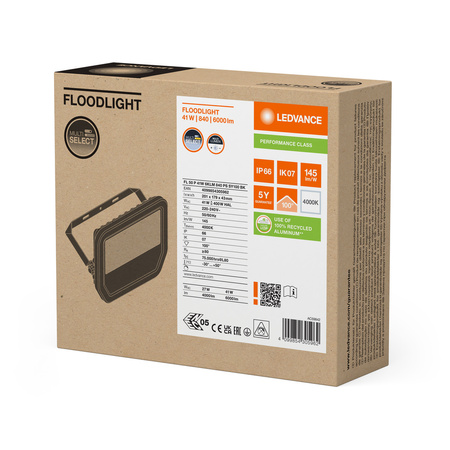 LED reflektory vonkajšie reflektory 41W 6000lm 4000K IP66 čierne reflektory Ledvance
