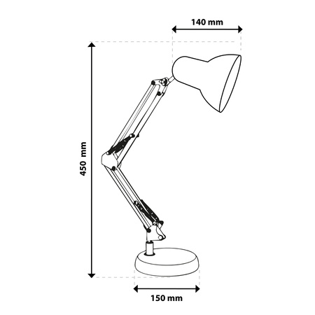 Stolová kresliaca lampa E27 TOBI Mint Lumiled + držiak na dosku