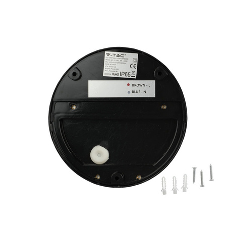 Schodiskové svietidlo LED 3W 3000K Round Black Steplight VT-1182 V-TAC