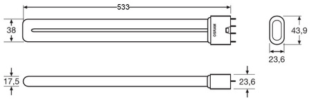 2G11 55W 4800lm 3000K teplá biela OSRAM Dulux L stmievateľná žiarivka