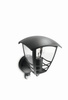 Záhradné nástenné svietidlo Vonkajšia lampa E27 IP44 so senzorom pohybu a súmraku Black Creek Philips