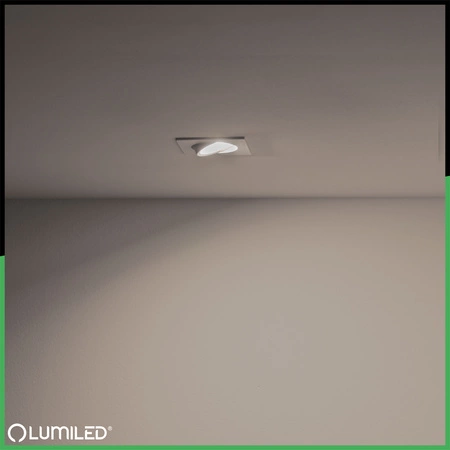 TRIX 3v1 GU10 6W 3000K WHITE MAT LUMILED štvorcové pohyblivé halogénové svietidlo na zapustenie