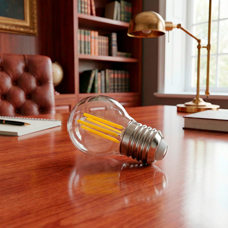 6x LED žiarovka E27 guľka P45 2,2W 470lm = 40W 2700K teplá biela 360° Filament CLASS A LUMILED