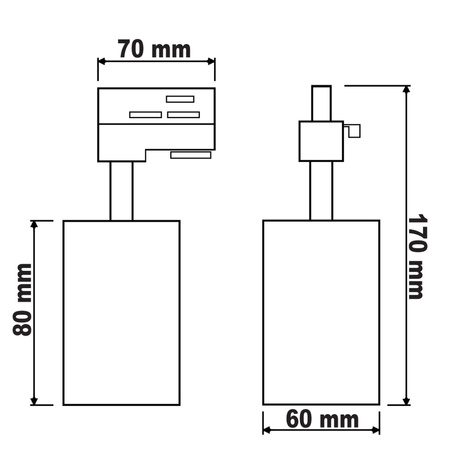 GU10 BRICK White pre jednofázové prípojnice