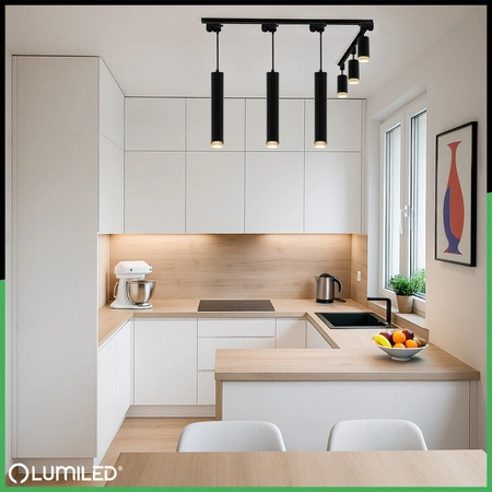 SADA 3 m koľajničiek + 6x stropné svietidlo GU10 s reflektorom LUMILED