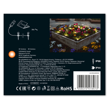 Dekoratívne LED záhradné svetelné body 12W 850lm 3000K IP65 Transparent Endura Ledvance