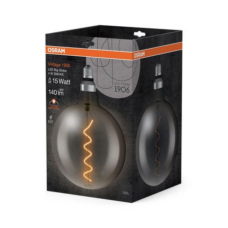 Dekoratívna žiarovka LED G200 Sphere E27 4W = 15W 140lm 1800K teplá biela 330° Smoked Vintage 1906 Osram