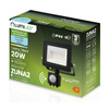 LED reflektor ZUNA2 20W 1800lm 6500K IP44 Black Senzor pohybu LUMILED