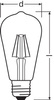 LED Edison E27 ST64 5,8W = 60W 806lm 4000K neutrálna biela 300° CRI90 Stmievateľná žiarovka Ledvance