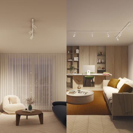 Súprava závesného osvetlenia zbernice 1m + 3x LED GU10 jednofázová biela EasyLink Shea Philips