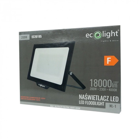 LED reflektor 200W 18000lm 4000K neutrální IP65 NL-1 Ecolight