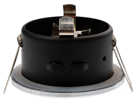 Zapustené halogénové svietidlo Kruhový chróm AQUS + LED žiarovka GU10 6W 6500K studená biela 120° Lumiled