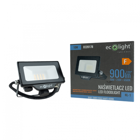 LED reflektor 10W 900lm 6500K studený IP65 NL-1 Ecolight