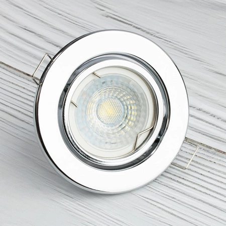 Svietidlo HALOGEN na zapustenú montáž Pohyblivý okrúhly chrómový plech GU10 MR16