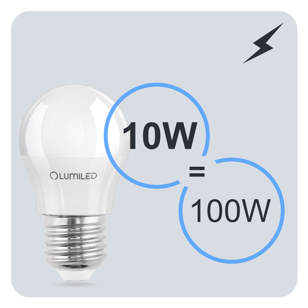6x LED žiarovka E27 Ball P45 10W = 75W 1055lm 4000K neutrálna biela 180° LUMILED