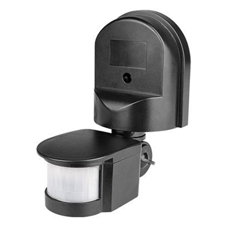 Vonkajší PIR senzor pohybu a súmraku čierny IP44 180° Masterled