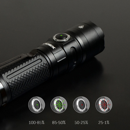 Nabíjateľná LED ručná baterka 20W 4000lm 6 módov USB-C Vodotesné IP68 Videx