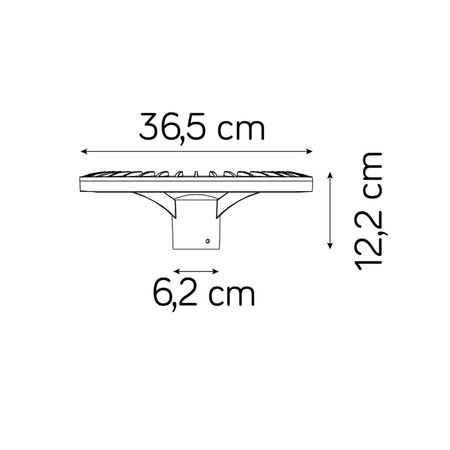 Hlava tienidla pre vonkajšie záhradné svietidlo STER 44W 4000K IP65 Su-Ma
