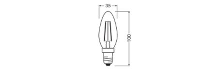 LED žiarovka B35 E14 sviečka 1,8W = 25W 250lm 2700K teplá biela 300° Filament STAR CLASSIC Osram