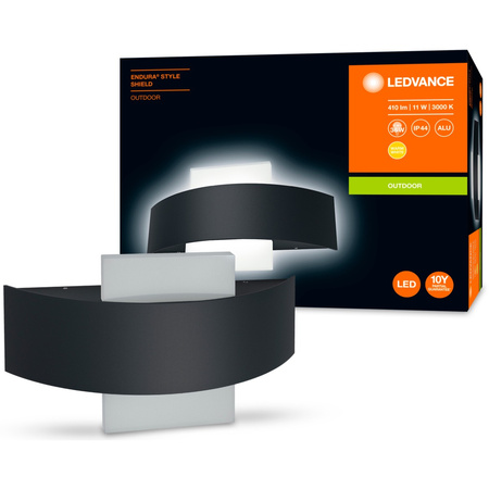 Vonkajšia záhradná lampa LED fasádna nástenná lampa 10,5W 410lm 3000K IP44 Endura Ledvance šedá
