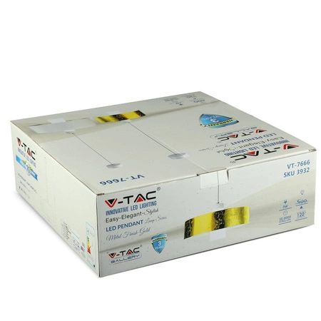 Zlaté závesné svietidlo LED 7W 4000K VT-7666 V-TAC