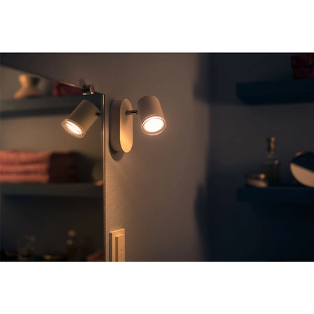 Kúpeľňové bodové svetlo LED nástenné svietidlo Spot Adore White 5W IP44 CCT PHILIPS HUE Bluetooth + stmievač
