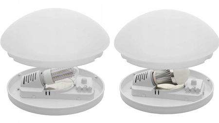 Plafond LED stropné svietidlo so senzorom pohybu Povrchová montáž E27 IP44 Okrúhly biely PIRES KANLUX